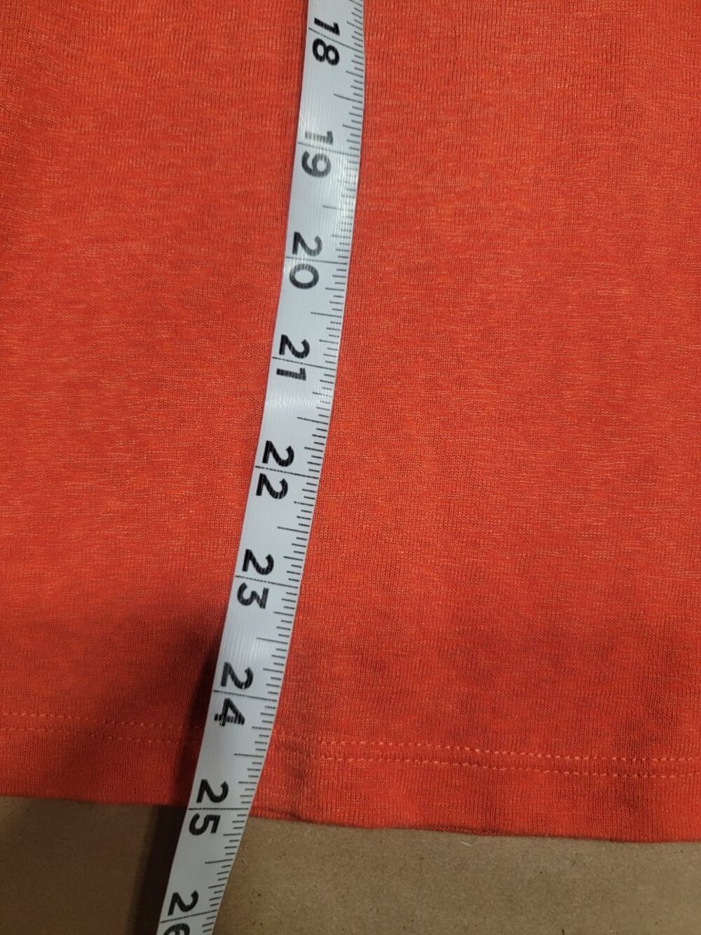 Loft Size L Red-Orange Poppy Scoop Neck T-Shirt with Crochet Lace Sleeves - Picture 10 of 12